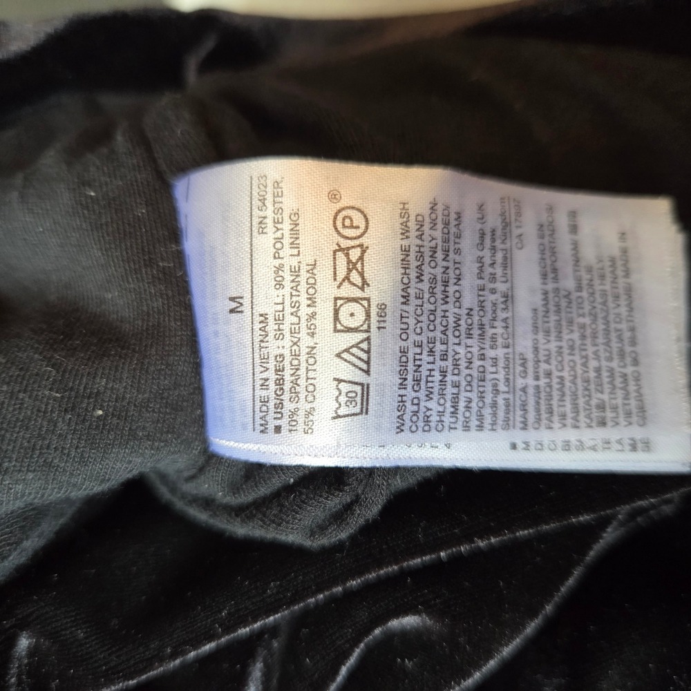 Gap Maternity Black Velvet‎ Ruched Bodycon Dress Short Sleeve Scoop Neck Size M - Picture 8 of 10